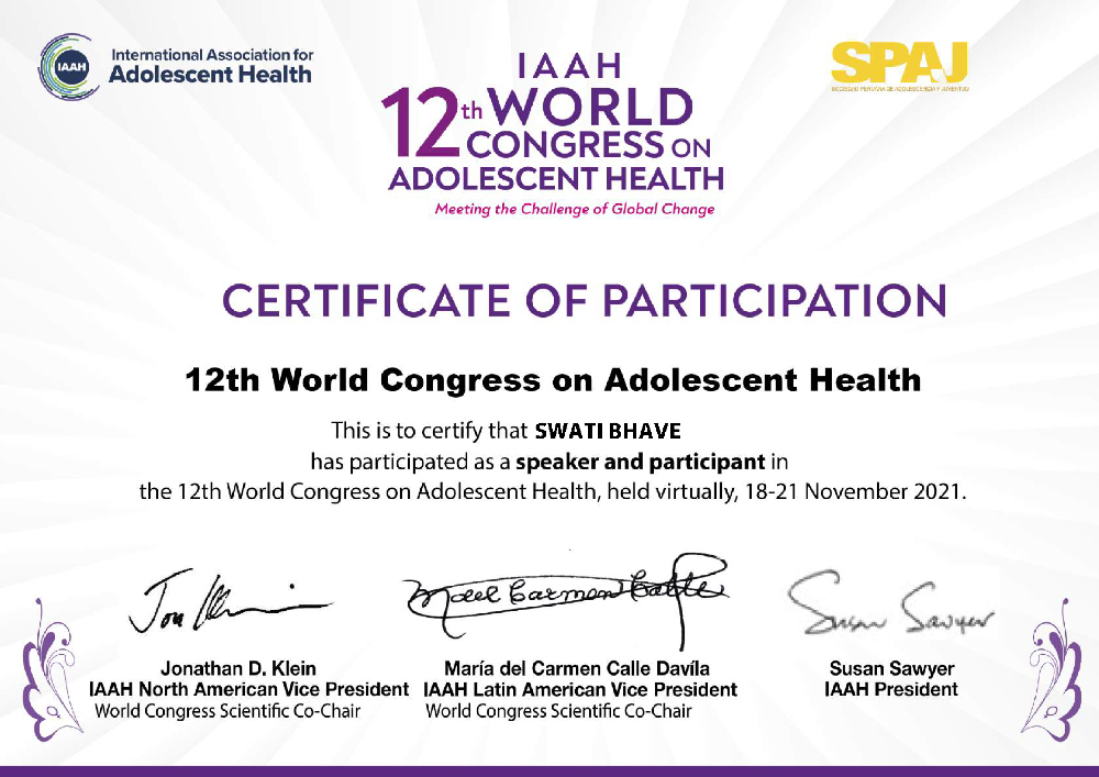 IAAH 12th World Congress on Adolescent Health