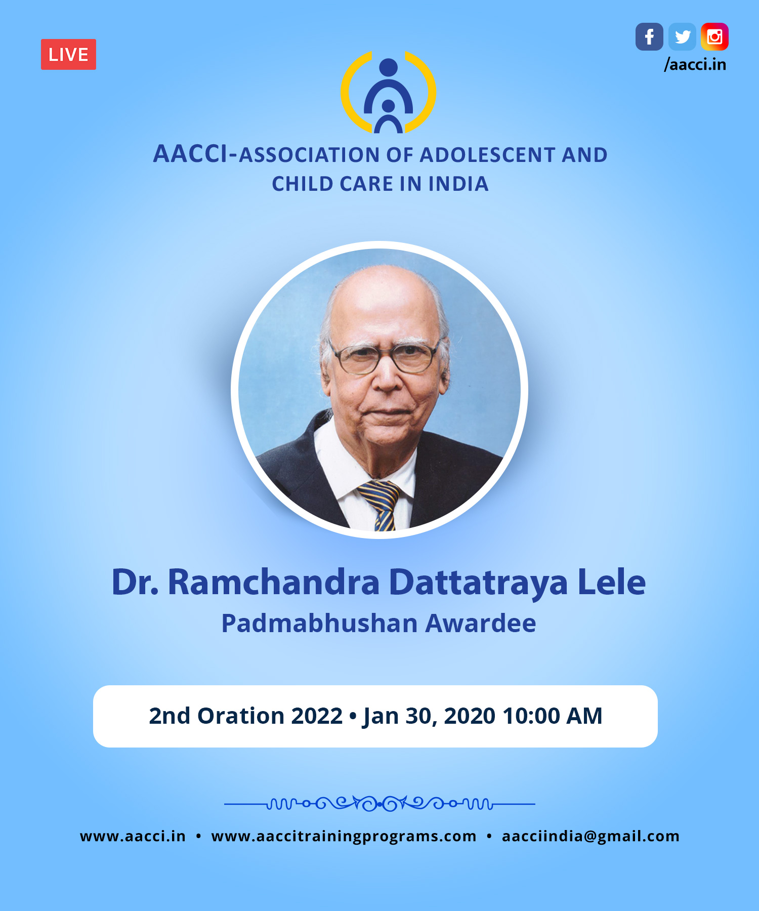 Dr. Ramchandra Dattatraya Lele Live