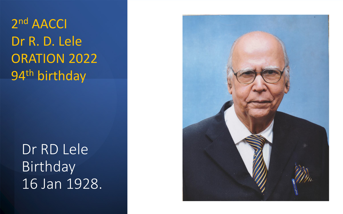 AACCI Padmabhushan Awardee Dr. R. D. Lele Oration 2022.