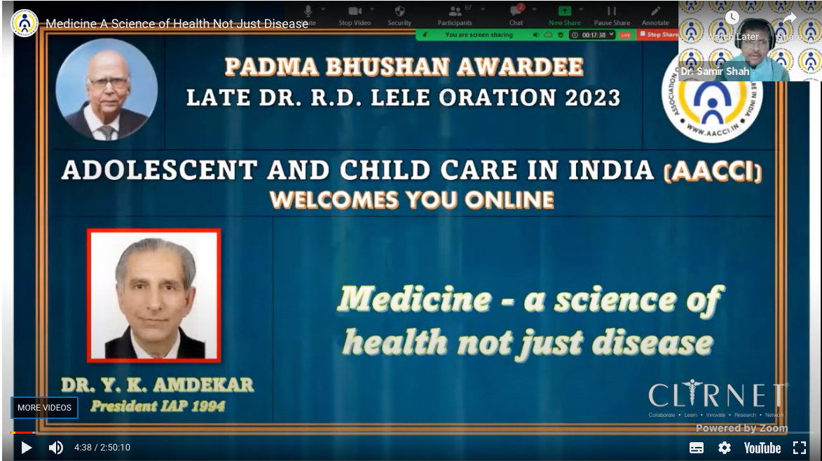 AACCI Padmabhushan Awardee Dr. R. D. Lele Oration 2023.